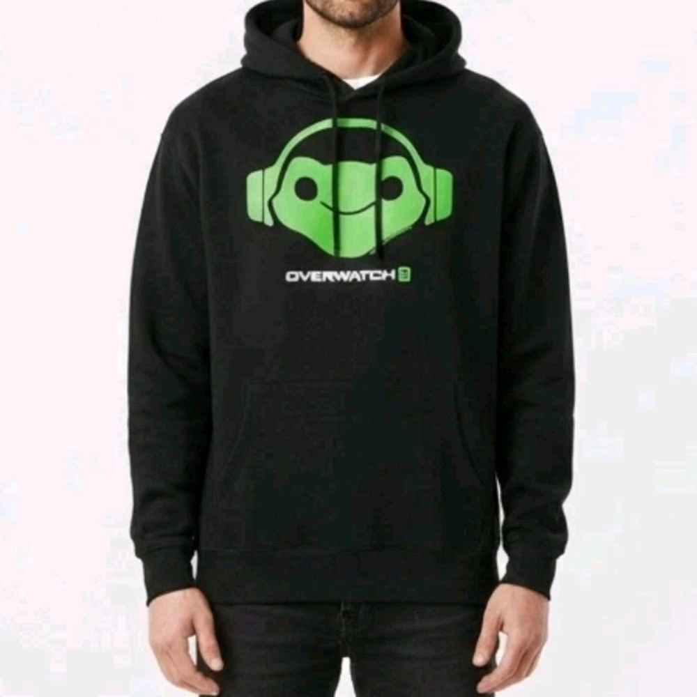 Overwatch 2 Black Hoodie‎ with Green Logo Mens Size 2XL